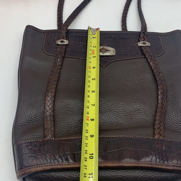 Brighton Vintage Brown Leather Braided Shoulder Bag BRN5279C - Picture 10 of 13